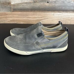 Skechers Men Talon Charcoal Slip On Distressed Leather Loafers Shoes size 8.5